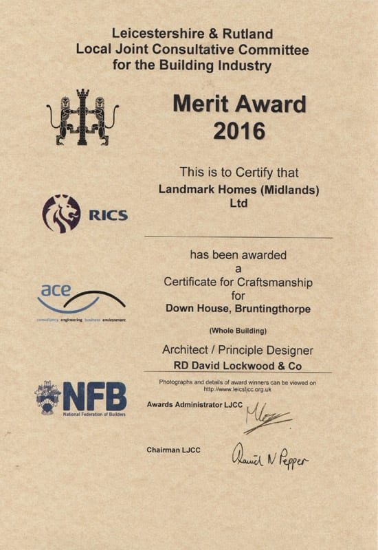 Leicestershire and Rutland Local Joint Consultative Committee award of merit