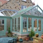 gallery conservatory with stylish paint on wooden frames