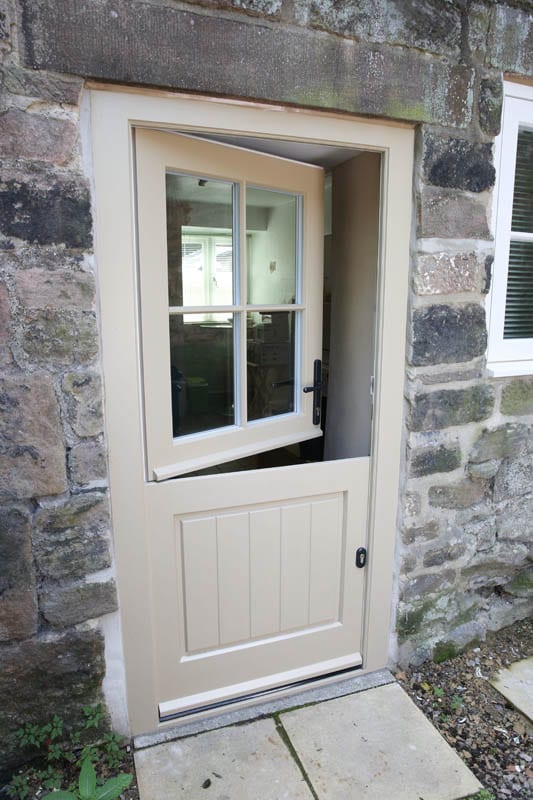 Heritage stable door showing the split at Whatstandwell cottage