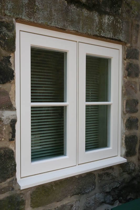 Tight shot of a heritage style casement window installed at The Smithy, Whatstandwell iin Derbyshire