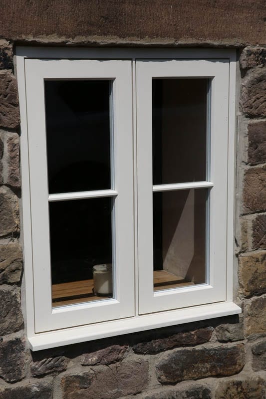 Close up of a heritage style window installed at The Smithy, near Matlock