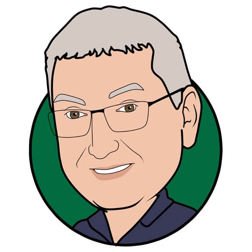 Cartoon image of Gary Chatwood of Gowercroft Joinery wooden window manufacturer in Alfreton