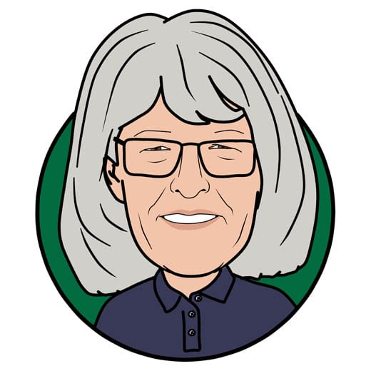 Cartoon image of Sue Wickes of Gowercroft Joinery wooden window manufacturer in Alfreton