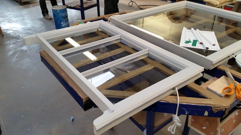 How do sash windows work - a sash window under construction