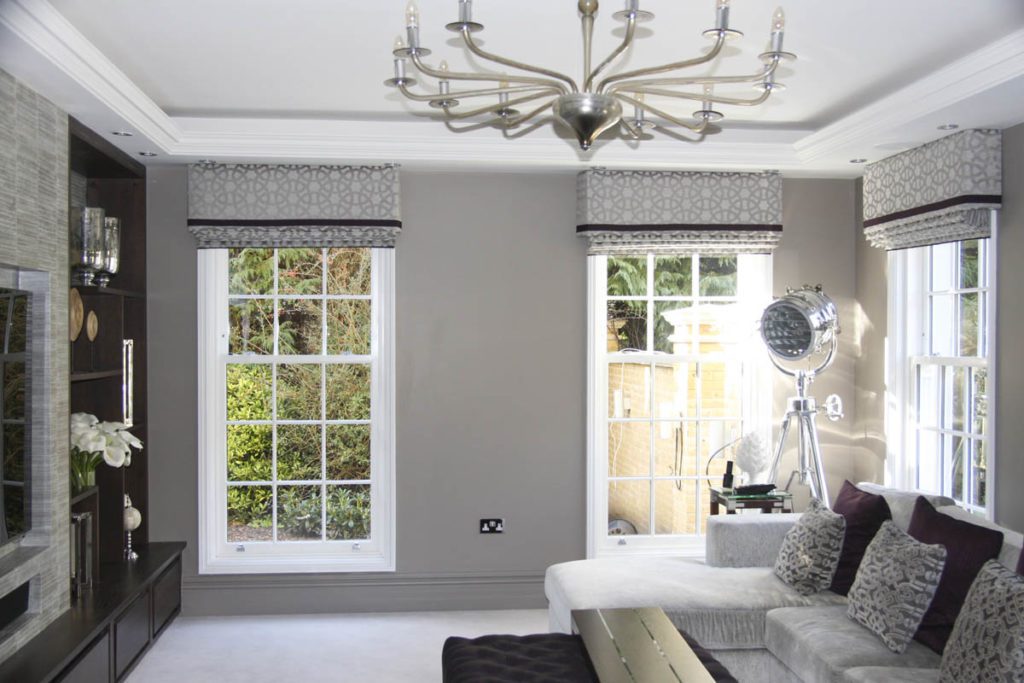 Heritage sash windows in a renovated Edwardian sitting room very modern and traditional at the same time